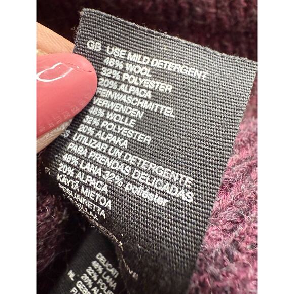 & Other Stories Plum Burgundy Wool Alpaca Blend Crewneck Sweater Medium - Picture 11 of 11